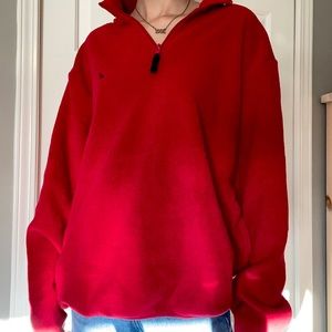 Red Nautica half-zip sweater